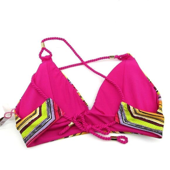 Becca by Rebecca Women’s Virtue Farah Reversible Triangle Bikini Top In Multi - Picture 3 of 6